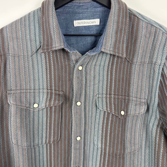 OUTERKNOWN LONG SLEEVE BUTTON UP STRIPED SHIRT - Picture 5 of 9